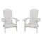 Flash Furniture White All-Weather Folding Adirondack Chairs, PK 2 2-JJ-C14505-WH-GG - alternate 4